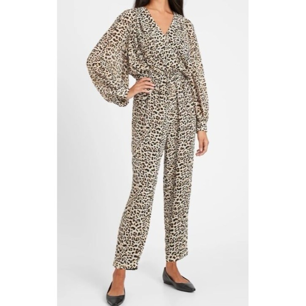 Banana Republic Print Balloon-Sleeve Jumpsuit